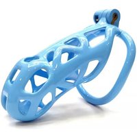 Blue Cobra Chastity Cage With 4 Rings