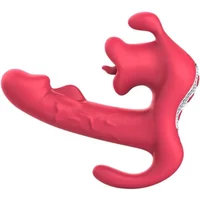 Rose Triple Point G-Spot Vibrator 10 Mode Silicone G Spot Clitoral Anal Toy for Women