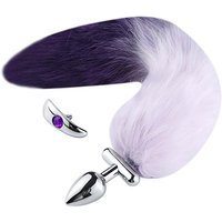 Purple Fox Tail Metal Butt Plug