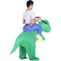 Cute Kids Inflatable Dinosaur Costume Suit Air Fan Operated Walking Fancy Dress Halloween Party Outfit T-Rex Inflatable Animal Costume