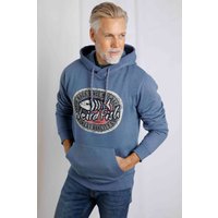 Weird Fish Bryant Graphic Pop Over Hoodie Blue Size 2XL Weird Fish Bryant Graphic Pop Over Hoodie Blue Size 2XL