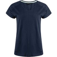 Weird Fish Pernille Organic Cotton Cutaway T-Shirt Navy Size 18 Weird Fish Pernille Organic Cotton Cutaway T-Shirt Navy Size 18