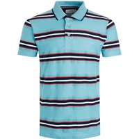 Weird Fish Dent Organic Cotton Stripe Polo Shirt Sky Blue Size S Weird Fish Dent Organic Cotton Stripe Polo Shirt Sky Blue Size S
