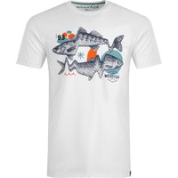 Weird Fish Reflection Eco Front Print Graphic T-Shirt Dusty White Size 2XL Weird Fish Reflection Eco Front Print Graphic T-Shirt Dusty White Size 2XL