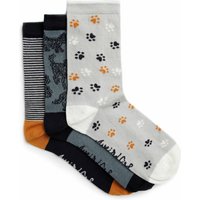 Weird Fish Parade Patterned Socks 3 Pack Dusty Blue Size 4-7 Weird Fish Parade Patterned Socks 3 Pack Dusty Blue Size 4-7