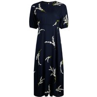 Weird Fish Everly LivaEco™ Printed Viscose Dress Rich Navy Size 10 Weird Fish Everly LivaEco™ Printed Viscose Dress Rich Navy Size 10