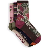 Weird Fish Parade Patterned Socks 3 Pack Chocolate Size 4-7 Weird Fish Parade Patterned Socks 3 Pack Chocolate Size 4-7