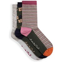 Weird Fish Parade Patterned Socks 3 Pack Olive Green Size 4-7 Weird Fish Parade Patterned Socks 3 Pack Olive Green Size 4-7