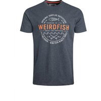 Weird Fish Waves Front Print Graphic T-Shirt Navy Size L Weird Fish Waves Front Print Graphic T-Shirt Navy Size L