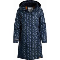 Weird Fish Sena Printed Waterproof Coat Dark Navy Size 10 Weird Fish Sena Printed Waterproof Coat Dark Navy Size 10