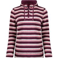 Weird Fish Tatiana 1/4 Zip Stripe Kierra Eco Macaroni Knit Mulled Wine Size 8 Weird Fish Tatiana 1/4 Zip Stripe Kierra Eco Macaroni Knit Mulled Wine Size 8