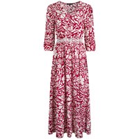 Weird Fish Isha LivaEco™ Printed Viscose Dress Antique Cherry Size 14 Weird Fish Isha LivaEco™ Printed Viscose Dress Antique Cherry Size 14