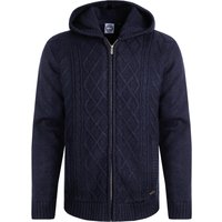 Weird Fish Brodhi Borg Lined Cable Knit Full Zip Hoodie Midnight Size L Weird Fish Brodhi Borg Lined Cable Knit Full Zip Hoodie Midnight Size L