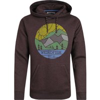 Weird Fish Bryant Front Print Graphic Popover Hoodie Mulled Wine Size S Weird Fish Bryant Front Print Graphic Popover Hoodie Mulled Wine Size S