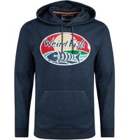 Weird Fish Bryant Front Print Graphic Popover Hoodie Navy Size 2XL Weird Fish Bryant Front Print Graphic Popover Hoodie Navy Size 2XL