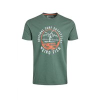 Weird Fish Paddle Front Print Graphic T-Shirt Dusky Green Size S Weird Fish Paddle Front Print Graphic T-Shirt Dusky Green Size S