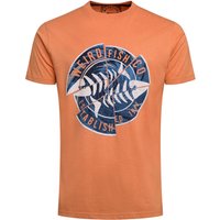 Weird Fish Vortex Front Print Graphic T-Shirt Mango Size S Weird Fish Vortex Front Print Graphic T-Shirt Mango Size S