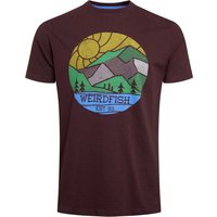Weird Fish Foothills Organic Cotton Front Print T-Shirt Mulled Wine Size 3XL Weird Fish Foothills Organic Cotton Front Print T-Shirt Mulled Wine Size 3XL