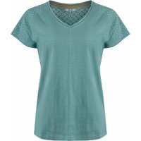 Weird Fish Pernille Organic Cotton Cutaway T-Shirt Mineral Blue Size 20 Weird Fish Pernille Organic Cotton Cutaway T-Shirt Mineral Blue Size 20