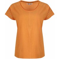 Weird Fish Pernille Organic Cotton Cutaway T-Shirt Orange Size 8 Weird Fish Pernille Organic Cotton Cutaway T-Shirt Orange Size 8