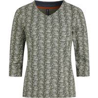 Weird Fish Nanaimo 3/4 Sleeve Organic Cotton Printed Top Dark Olive Size 14 Weird Fish Nanaimo 3/4 Sleeve Organic Cotton Printed Top Dark Olive Size 14