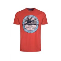 Weird Fish Coasting Eco Front Print Graphic T-Shirt Retro Red Size L Weird Fish Coasting Eco Front Print Graphic T-Shirt Retro Red Size L