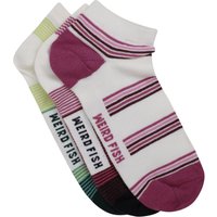 Weird Fish Loretta Trainer Socks 3 Pack Dark Raspberry Size 4-7 Weird Fish Loretta Trainer Socks 3 Pack Dark Raspberry Size 4-7