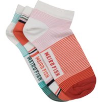 Weird Fish Loretta Trainer Socks 3 Pack Peachblossom Size 4-7 Weird Fish Loretta Trainer Socks 3 Pack Peachblossom Size 4-7