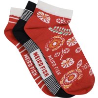 Weird Fish Loretta Trainer Socks 3 Pack Tango Red Size 4-7 Weird Fish Loretta Trainer Socks 3 Pack Tango Red Size 4-7