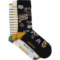 Weird Fish Parade Patterned Socks 3 Pack Deep Amber Size 4-7 Weird Fish Parade Patterned Socks 3 Pack Deep Amber Size 4-7