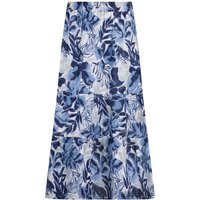 Weird Fish Harini Organic Cotton Double Cloth Printed Midi Skirt Estate blue Size 12 Weird Fish Harini Organic Cotton Double Cloth Printed Midi Skirt Estate blue Size 12
