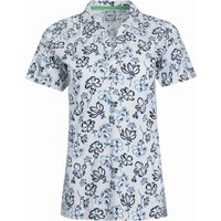 Weird Fish Rehena Organic Cotton Printed Jersey Polo Shirt Off White Size 22 Weird Fish Rehena Organic Cotton Printed Jersey Polo Shirt Off White Size 22