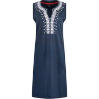 Weird Fish Anaya Organic Cotton Embroidered Jersey Shift Dress Navy Size 22 Weird Fish Anaya Organic Cotton Embroidered Jersey Shift Dress Navy Size 22