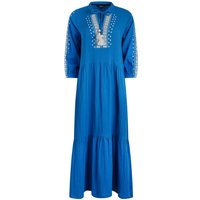 Weird Fish Arles Organic Cotton Embroidered Double Cloth Dress Adriatic Blue Size 18 Weird Fish Arles Organic Cotton Embroidered Double Cloth Dress Adriatic Blue Size 18