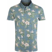 Weird Fish Jarat Printed Jersey Polo Blue Mirage Size S Weird Fish Jarat Printed Jersey Polo Blue Mirage Size S