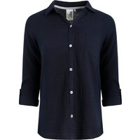 Weird Fish Suria Double Cloth Shirt Navy Size 10 Weird Fish Suria Double Cloth Shirt Navy Size 10