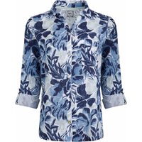 Weird Fish Syona Organic Cotton Double Cloth Printed Shirt Estate blue Size 10 Weird Fish Syona Organic Cotton Double Cloth Printed Shirt Estate blue Size 10