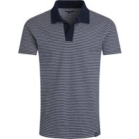 Weird Fish Virgil Organic Cotton Striped Polo Shirt Navy Size S Weird Fish Virgil Organic Cotton Striped Polo Shirt Navy Size S