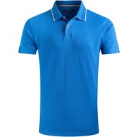 Weird Fish Powell Organic Cotton Textured Polo Shirt Blue Sapphire Size S Weird Fish Powell Organic Cotton Textured Polo Shirt Blue Sapphire Size S