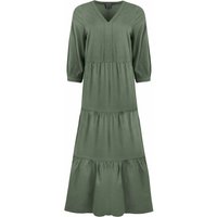 Weird Fish Margo Seersucker Tiered Midi Dress Army Green Size 12 Weird Fish Margo Seersucker Tiered Midi Dress Army Green Size 12