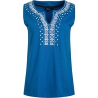 Weird Fish Tirtha Organic Cotton Embroidered Jersey Vest Adriatic Blue Size 14 Weird Fish Tirtha Organic Cotton Embroidered Jersey Vest Adriatic Blue Size 14