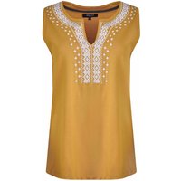 Weird Fish Tirtha Organic Cotton Embroidered Jersey Vest Deep Amber Size 10 Weird Fish Tirtha Organic Cotton Embroidered Jersey Vest Deep Amber Size 10