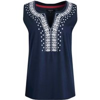 Weird Fish Tirtha Organic Cotton Embroidered Jersey Vest Navy Size 8 Weird Fish Tirtha Organic Cotton Embroidered Jersey Vest Navy Size 8