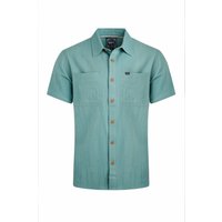 Weird Fish Hinton Organic Cotton and Linen Crepe Shirt Mineral Blue Size XL Weird Fish Hinton Organic Cotton and Linen Crepe Shirt Mineral Blue Size XL