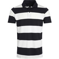 Weird Fish Ronald Organic Cotton Striped Polo Shirt Navy Size S Weird Fish Ronald Organic Cotton Striped Polo Shirt Navy Size S