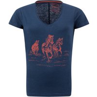 Weird Fish Wild Ponies Front Print Graphic T-Shirt Navy Size 18 Weird Fish Wild Ponies Front Print Graphic T-Shirt Navy Size 18