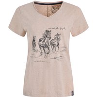 Weird Fish Wild Ponies Front Print Graphic T-Shirt Sand Dune Size 18 Weird Fish Wild Ponies Front Print Graphic T-Shirt Sand Dune Size 18