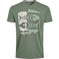Weird Fish Double Fish Front Print Graphic T-Shirt Deep Lichen Green Size 4XL Weird Fish Double Fish Front Print Graphic T-Shirt Deep Lichen Green Size 4XL