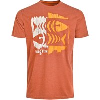 Weird Fish Double Fish Front Print Graphic T-Shirt Rust Leaves Size 4XL Weird Fish Double Fish Front Print Graphic T-Shirt Rust Leaves Size 4XL