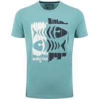 Weird Fish Double Fish Front Print Graphic T-Shirt Smoked Blue Size 4XL Weird Fish Double Fish Front Print Graphic T-Shirt Smoked Blue Size 4XL